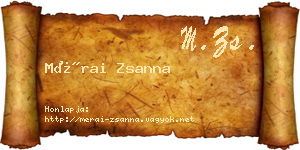 Mérai Zsanna névjegykártya